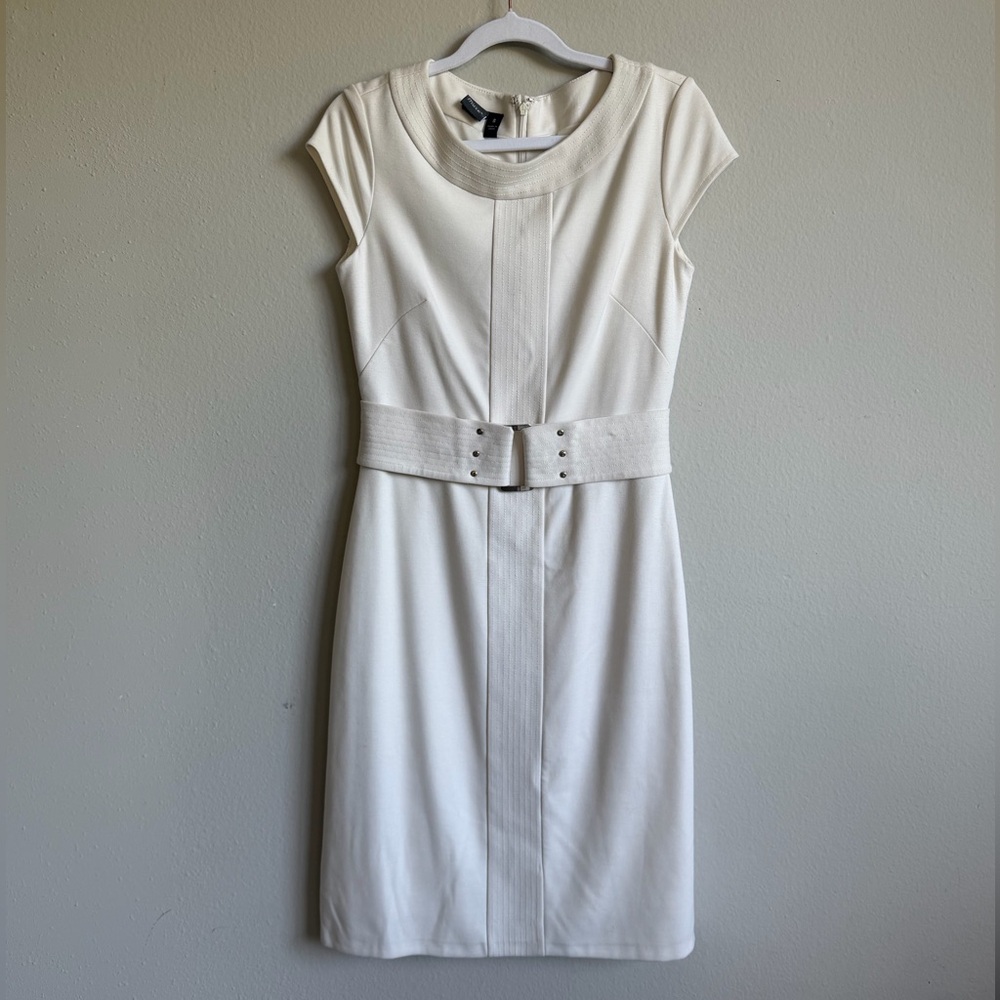 Muse White Belted Dress
